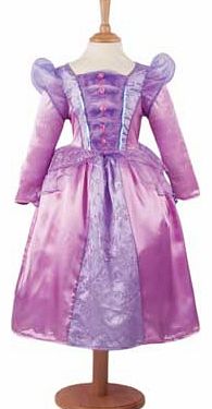 This beautiful dusky pink and lilac dress has a pleated bodice front and lots of glitter. As a special feature it comes with a removable fleece liner to provide extra warmth when outdoors.The removable hooped skirt gives the dress a lovely full shape
