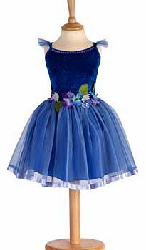 This vibrant blue fairy dress is trimmed with pretty white and lilac flowers along the waist and has cute wings at the back. The neckline is trimmed with pretty lilac sequins and the under 3s dresses have been replaced with braid. Suitable for height