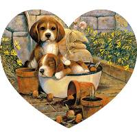 Flower Puppies 500pc Heart Puzzle
