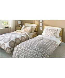 Flowers Single Duvet Cover Set - Natural