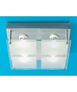 Flush Fitting Ceiling Light - Frosted Squares