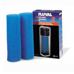 2 Pack of Fluval Foam inserts, which are specially sized to fit the Fluval 3 Internal Filter.  Foam 