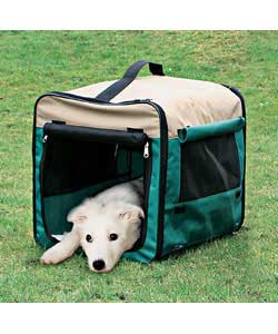 This green and beige easy to store portable pet home made from 600D nylon is ideal for your pet to