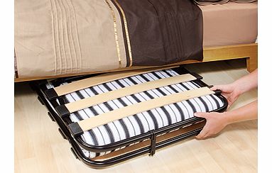 Now you can give your guests a comfortable nights sleep without having to store a bulky bed, or pump up an inflatable mattress. This super-slim folding bed is just 13cm deep when folded, so you can slide it away under a regular bed or stow it in a c
