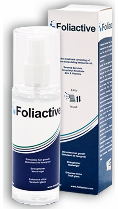 Foliactive Spray  Hair Loss Treatment. For those who experience rapid hair loss and alopecia. Recovers and revives damaged hair folicles. 100% natural formula. Recommended by health professionals.