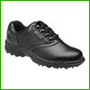 Lightweight golf shoe with soft, low maintenance uppers