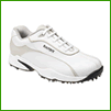 Lightweight golf shoe with soft, low maintenance uppers