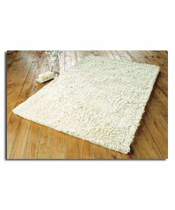 Long pile shaggy rug - luxurious handle.Natural wo