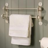 Unbranded Forged Iron White 2-Rail Towel Holder