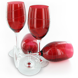 Unbranded Four Royal Doulton Swirl Red Wine Glasses
