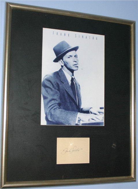 FRANK SINATRA SIGNATURE - MOUNTED and FRAMED 21