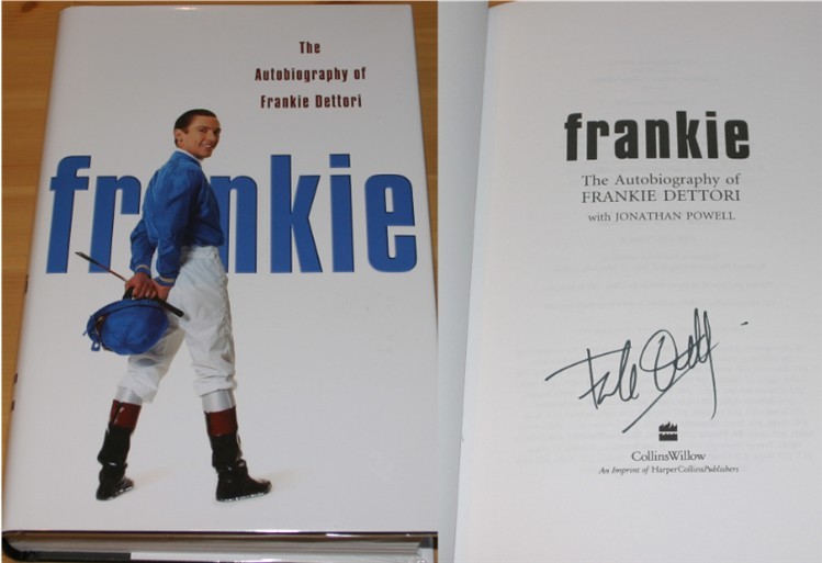 Terrific book signed clearly on the inside title page by Frankie Dettori - COA