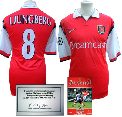 Unbranded Freddie Ljundberg and#8211; Match worn shirt and memorabilia vs. AIK Solna and8211; 22/9/99
