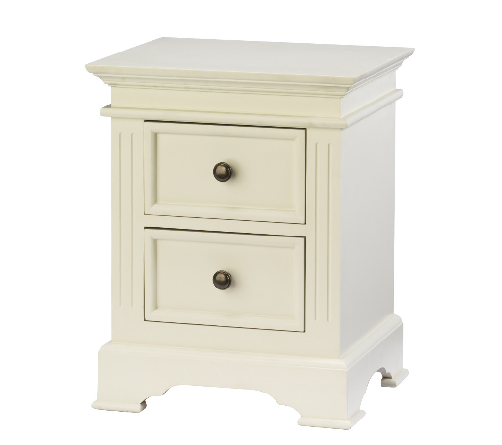 Unbranded French Elegance 2 drawer white bedside table