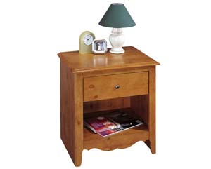 Small and easily accommodated nightstand is suitable for all sizes and styles of bedroom. Comes