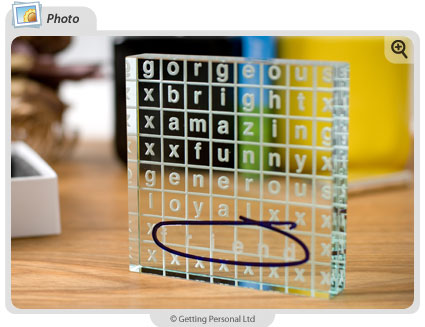 Unbranded Friend Crossword Paperweight - Polished Glass Keepsake
