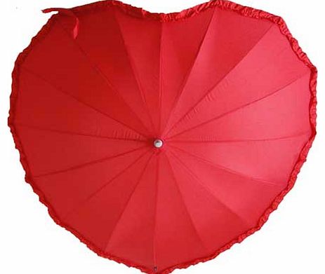 Unbranded Frilly Heart Umbrella - Red