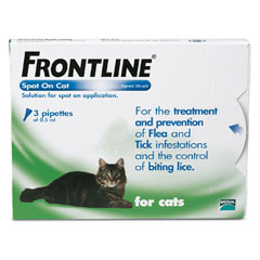 Frontline Spot On Cat is effective in the treatment and prevention of infestations of fleas, ticks a