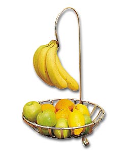 Chrome Finish Fruit Bowl and Banana Hook