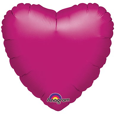 Unbranded Fuchsia 18 heart foil single balloon