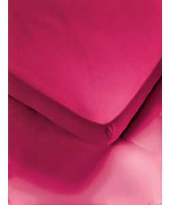 Unbranded Fuchsia Percale Kingsize Fitted Sheet