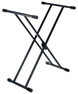 Black finish. Double braced legs for extra strength and stability. 5 height adjustable positions fro