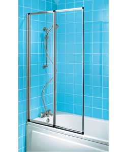 Fitted with 3mm toughened glass. Pearl silver effect aluminium frame. 360; hinges allow panels to