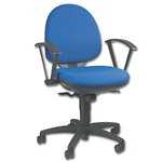 Fully synchronised Medium Back Operator Chair with Arms-Black