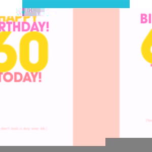 Unbranded Funny Birthday Cards - 60 Today!