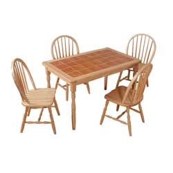 This multi-purpose table is perfect for the kitchen or family room. This dining set is built with tr
