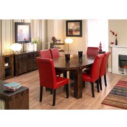 Furniturelink - Cube Oval Dining Table with 6
