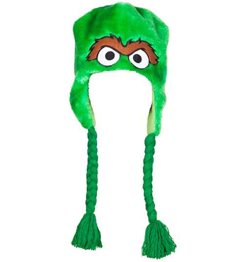 Unbranded Furry Sesame Street Oscar The Grouch Laplander Hat