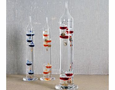 Unbranded Galileo Thermometer 34cm 5 Red Temperature Globes