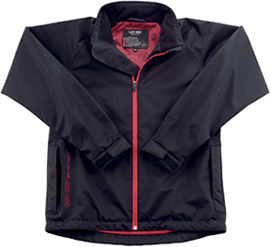 Gore-Tex - a patented micro-porous membrane laminated to the outer fabric. Completely water-tight