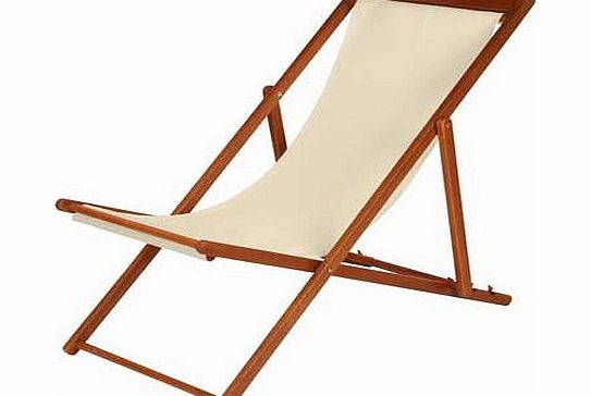 Unbranded Garden Deck Chair - Cream