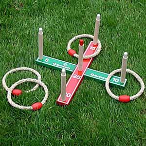 Garden Quoits is a simple game of skill and accuracy where the young and the not so young can
