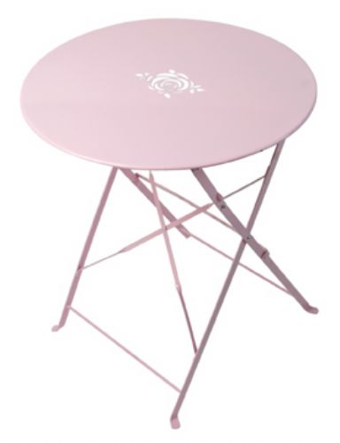 Vintage style table for indoors or out, this charming table has a rose detail in the centre and