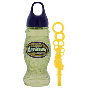 A bottle of the worlds best bubbles, complete with 7-in-1 bubble wand. With handy carry loop on the