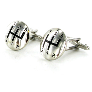This Gear Stick cuff link and tie pin gift set makes a great gift for a man who loves his