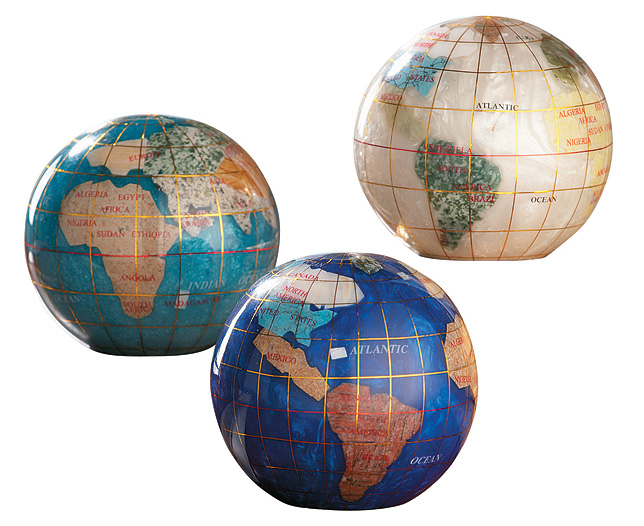 Unbranded Gemstone Globe Paperweight, White