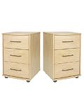 The Genoa 3 Drawer Bedside Chest featurescurved front top and base panels. The drawers are fitted