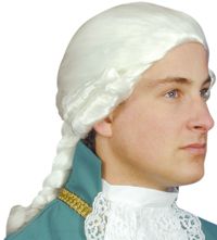 Dress as a gentleman from the 1700s in this white court wig