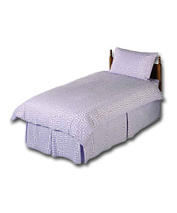 Geometric Single Duvet Cover Set Lilac