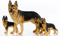 German Shep Bitch With Three Pups Ornament
