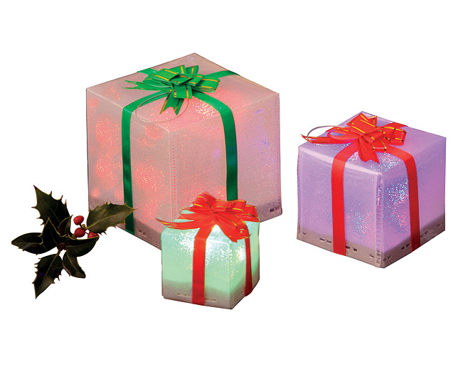 Unbranded Gift Box Design LED Colour Changing lights (set of 3)