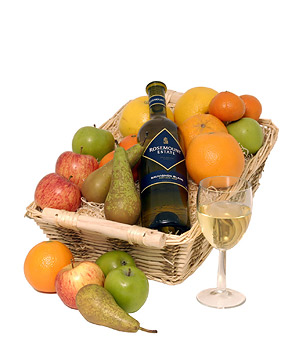 Unbranded Gift Hamper - Fruit Basket With White Wine