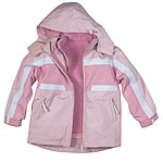 With fold away hood and fleece lining that can be worn separately. Shell: PVC coated polyester