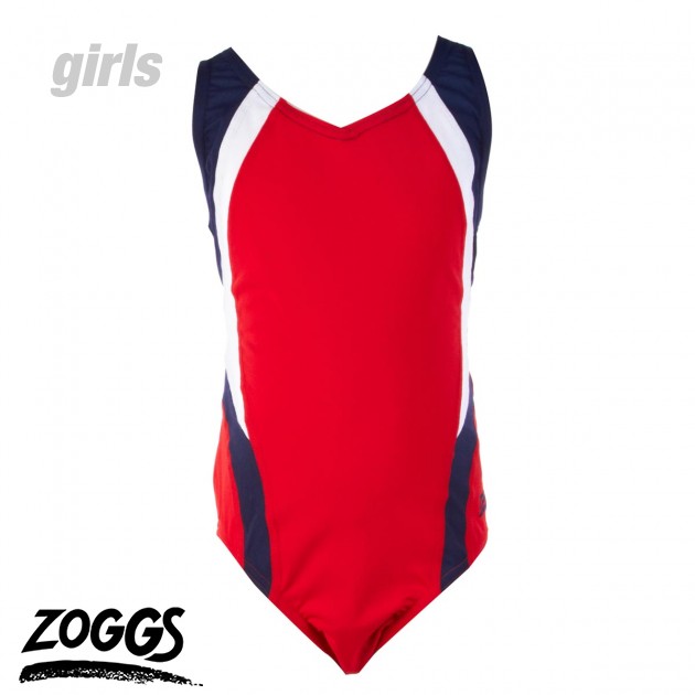 Unbranded Girls Zoggs Lyton Speedback Swimsuit - Red