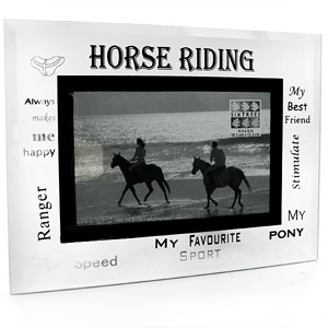 Unbranded Glass Horse Riding 4 x 6 Photo Frame