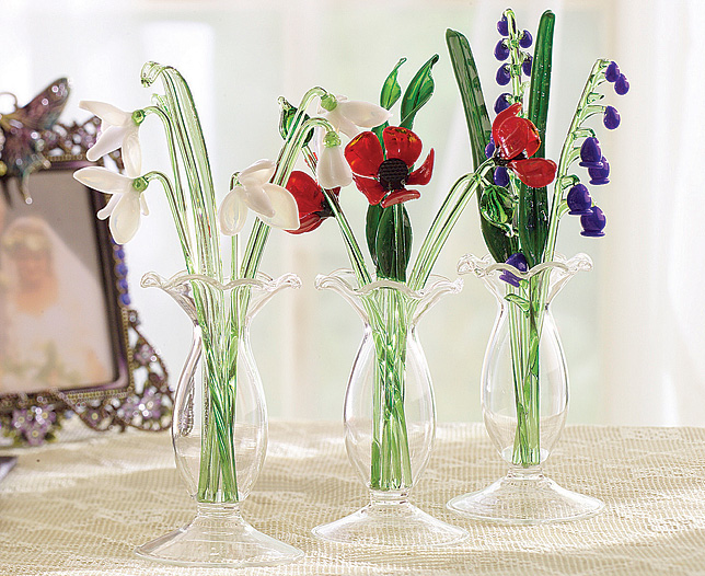 Unbranded Glass Vase and Poppy